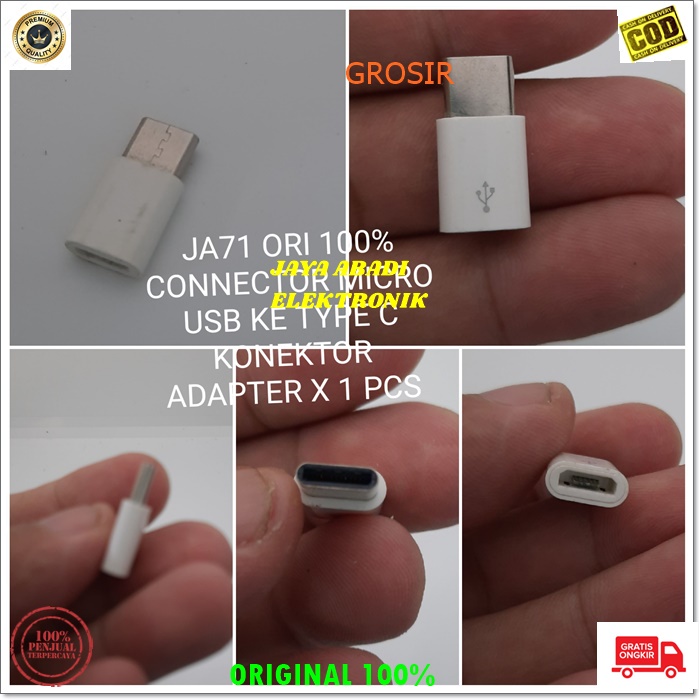 J71 ORIGINAL JACK MICRO USB KE TYPE C KONEKTOR JEK ADAPTER CAS CASAN EXTENSION SAMBUNGAN J71  connector charger micro usb ke type c tipe c jek jack konektor adapter converter cas casan andoit otg extension konverter hp handphone splitter universal sambung