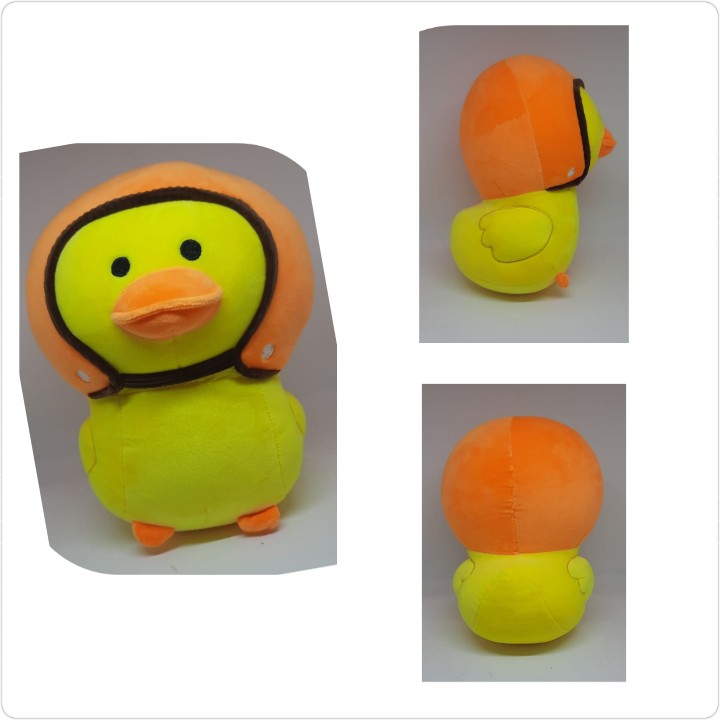 Boneka Bebek Kuning Lucu Bebek Pakai Helm Yellow Duck