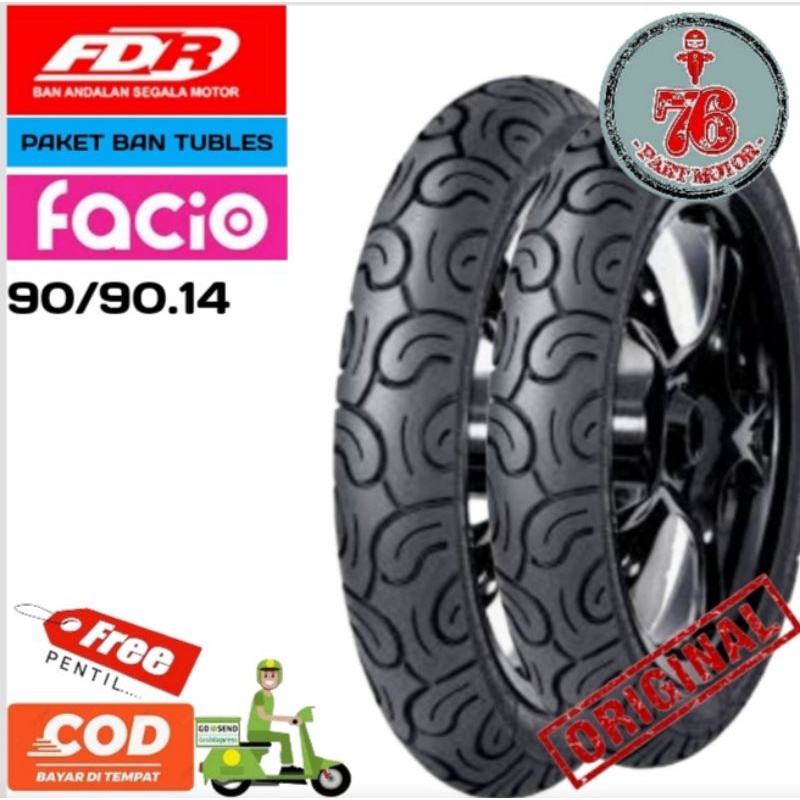 PAKET BAN TUBLESS FDR FACIO 80/90.14+90/90.14 FREE PENTIL