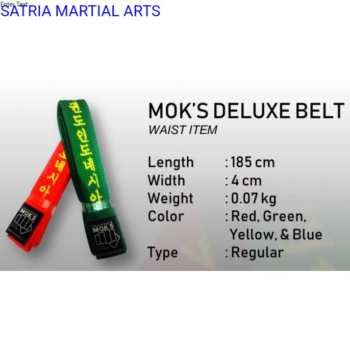 SABUK TAEKWONDO MOKS DELUXE
