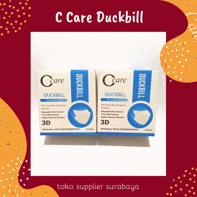 C Care Duckbill Earloop 3 ply 50 pcs / Duckbill C Care / Masker Duckbill Earloop / Duckbill C Care i
