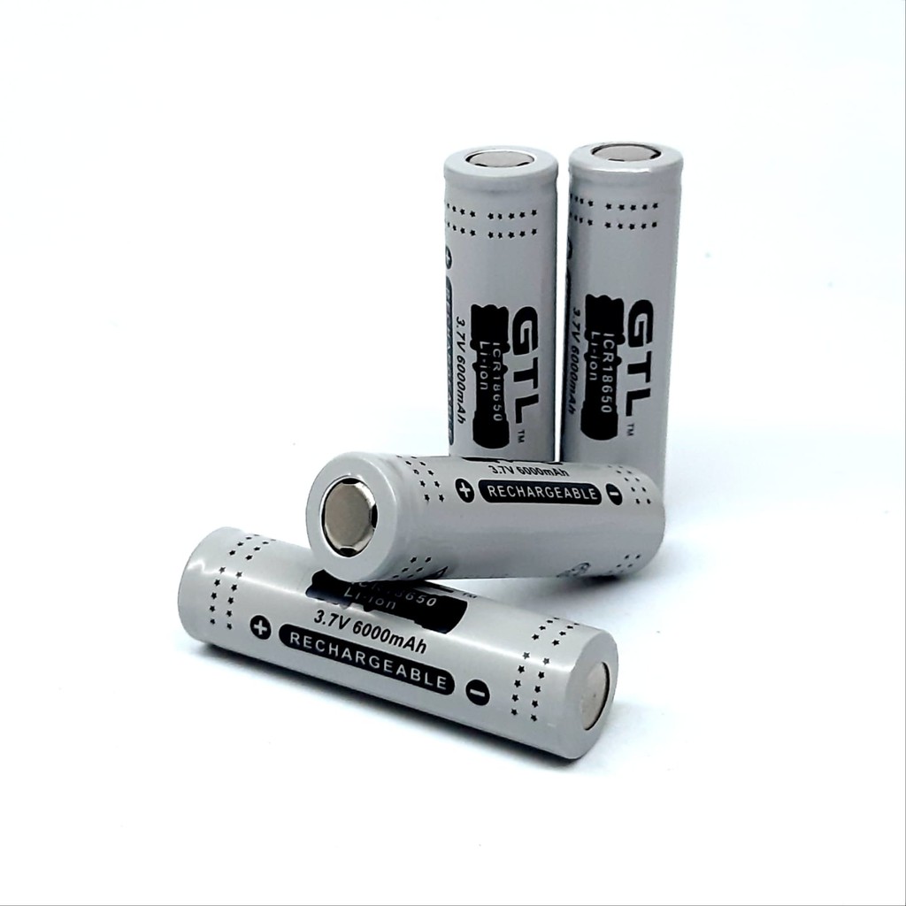Batre Cas Untuk Senter Swatt, Vape Lithium 18650 Li-ION 3.7V - 6000mAh Paket Warna Gray 4pcs