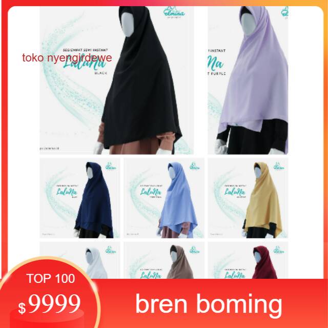 HIJAB/JILBAB/KHIMAR SEGI EMPAT INSTANT LALUNA BY ELMINA
