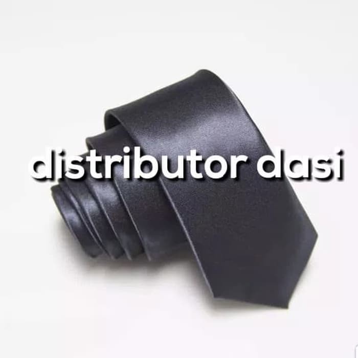 Dasi Panjang Pria Polos Abu Tua Slim 2 Inch dan standart medium 3 inch