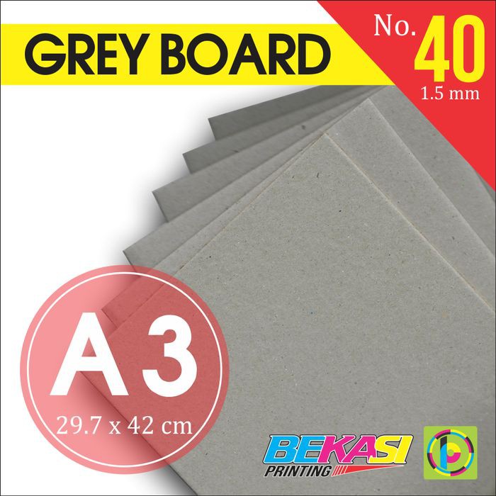 

Unik Karton Tebal Grey Hard Board Abu abu No. 40 - Uk. A3 - 29.7 x 42 cm terbaik