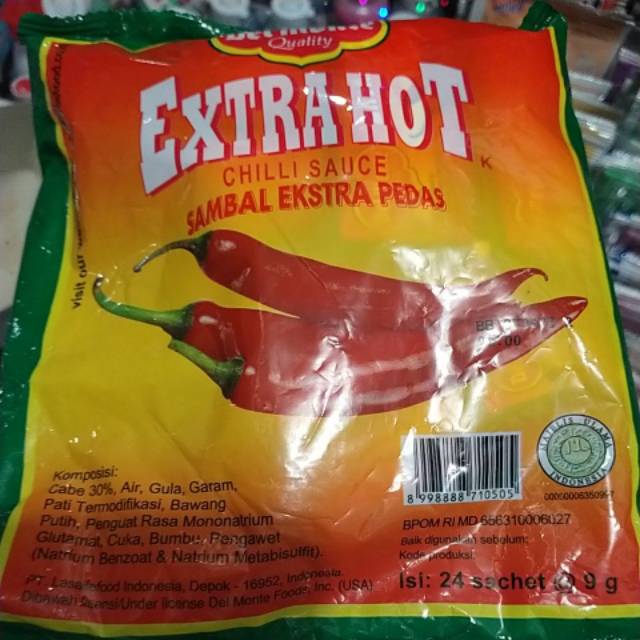 

Saus sambal delmonte sachet @9gr isi 24sachet
