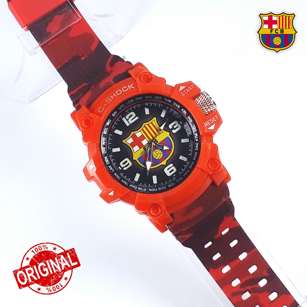 [LIMITED EDITION] JAM TANGAN BARCELONA STRAP ARMY MERAH