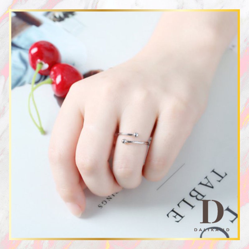 Cincin Wanita Pria Couple Simple Adjustable Korea Murah Lucu Dalika