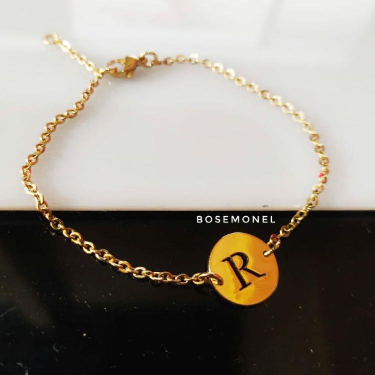 KNG.26Au22e ▪ Handmade - Anti Karat  Gelang Tangan Inisial Anti Karat/Lapis Emas