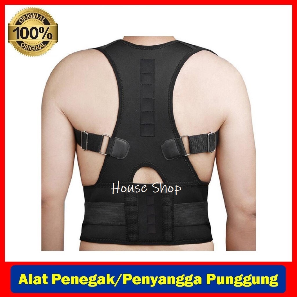 HS-0019 Alat Sabuk Terapi Pelurus Penyangga Penegak Punggung Bungkuk Magnetik Pria &amp; Wanita