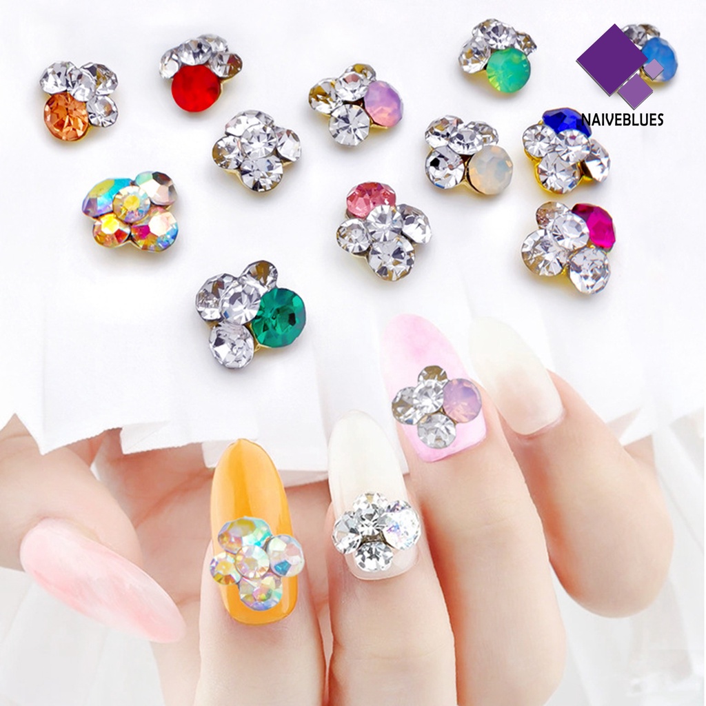 Naiveblue &gt; 10Pcs / Set Berlian Imitasi Untuk Dekorasi Nail Art / Manicure DIY