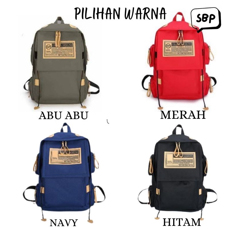 Tas Ransel Backpack Model Simple Laptop 14inc Cowok/Cewek Terbaru 2022