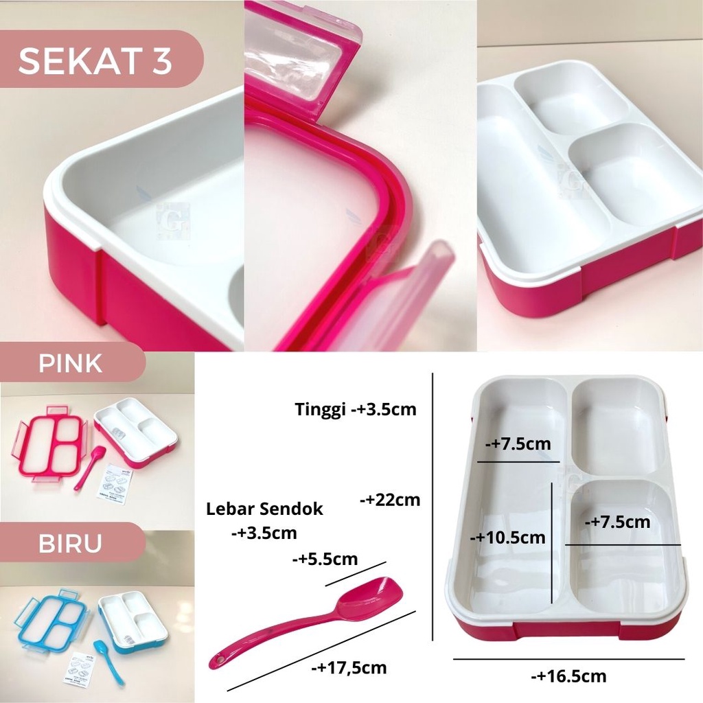 Geboyshopp Kotak Makan / Lunchbox Yooyee 100% ORIGINAL ANTI TUMPAH