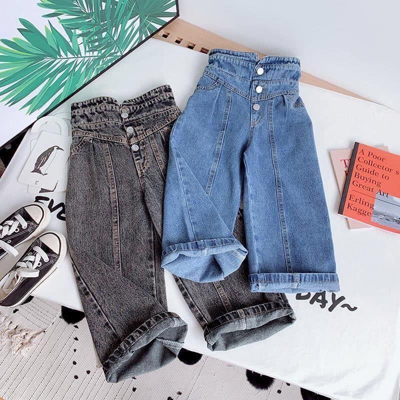 Baggy Pants Jeans / Celana High Waist Jeans Anak Perempuan Import