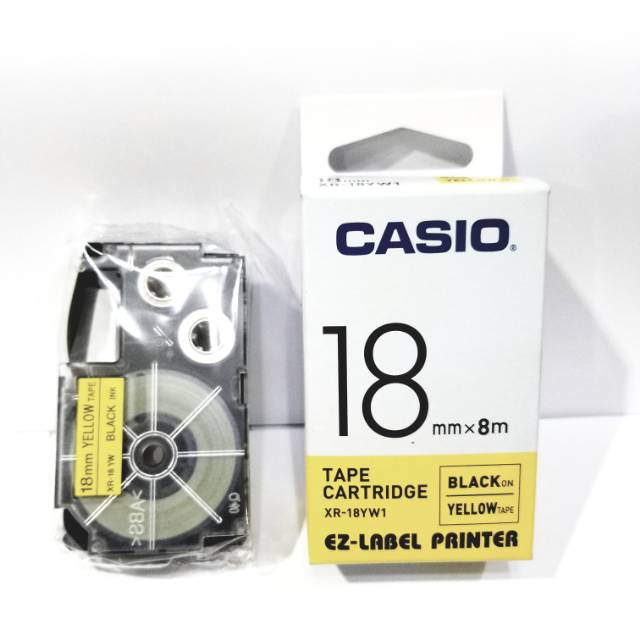 

Casio tape cartridge 18mm 18 mm black on yellow tape xr-18yw1 original