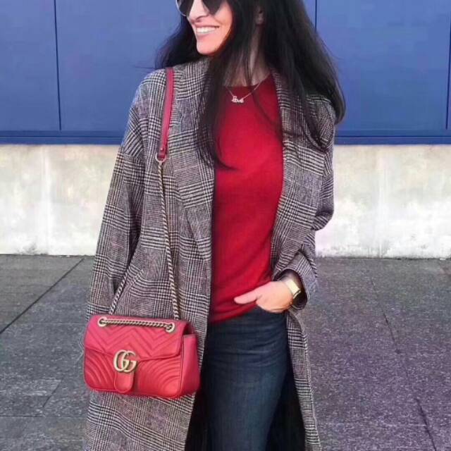 Ori leather Gucci Marmont bag high quality