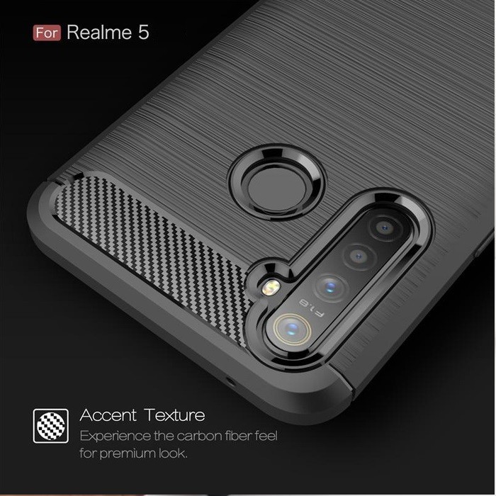 REALME 5 5i 5S 5 PRO Silicon Carbon Slim Fit Soft Case Premium