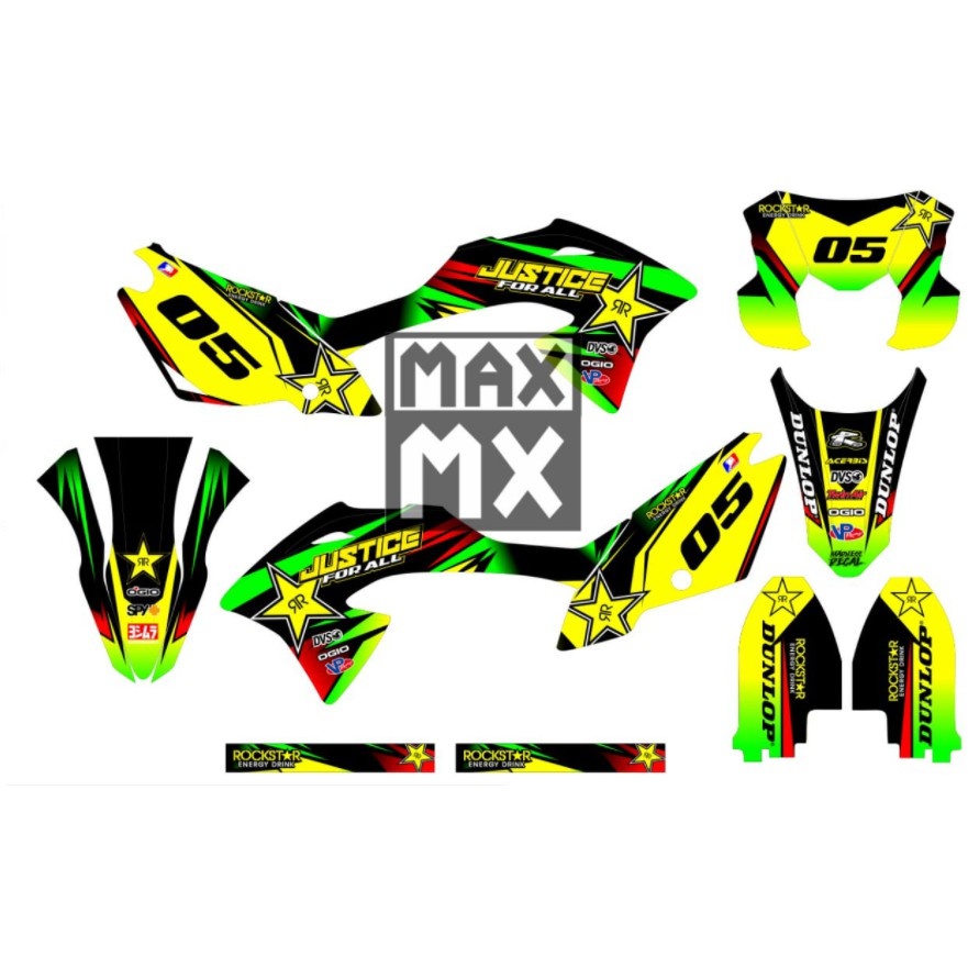 Decal Stiker KLX 150 BF Dekal Variasi Sticker Striping costum Full Body kuning simpel