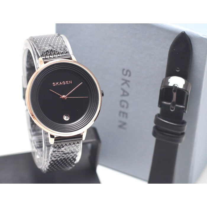 jam tangan SKAGEN PAKET WANITA FREE TALI KULIT