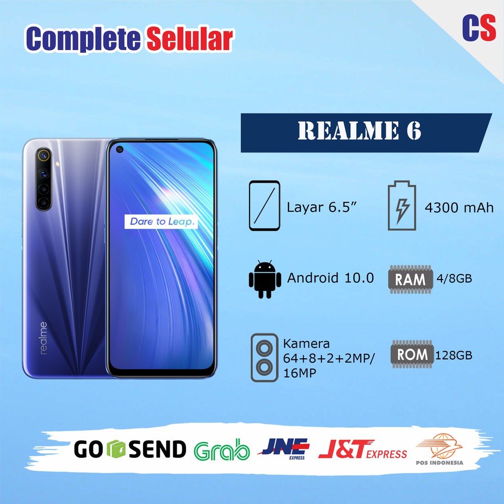 REALME 6 8/128 & 4/128 GARANSI RESMI REALME 1 TAHUN