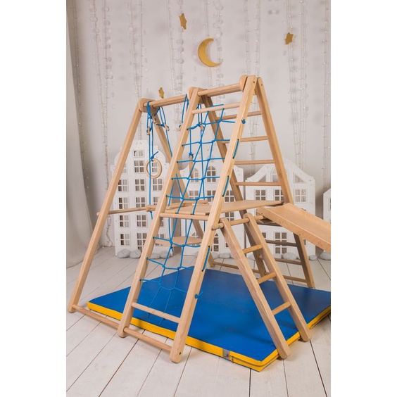 Bakriasi Anak - Mainan Bakriasi Tangga Seluncuran Kayu Solid Grade A