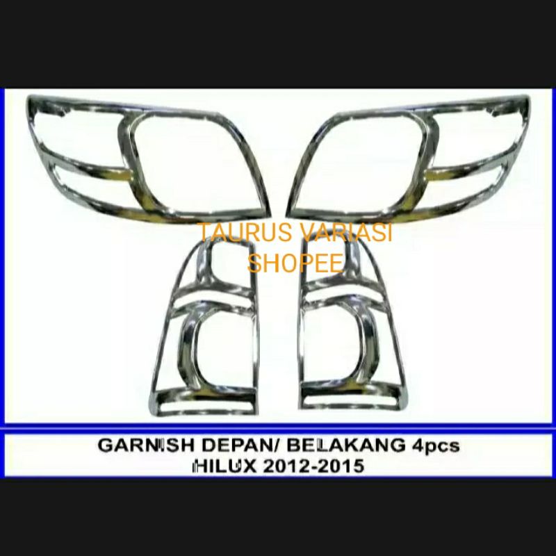 Paket Garnis Lampu Depan Belakang Mobil TOYOTA HILUX Vigo 2012,2013,2014,2015 sc dc single double ca