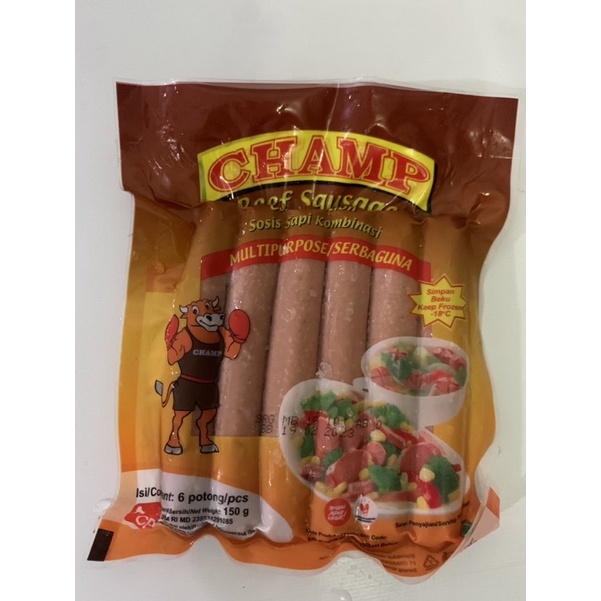 

Champ Beef sausage Sosis Sapi 150 gr dan 375 gr Termurah