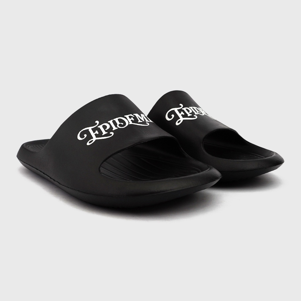 Epidemic Slide Sandal Black Letter