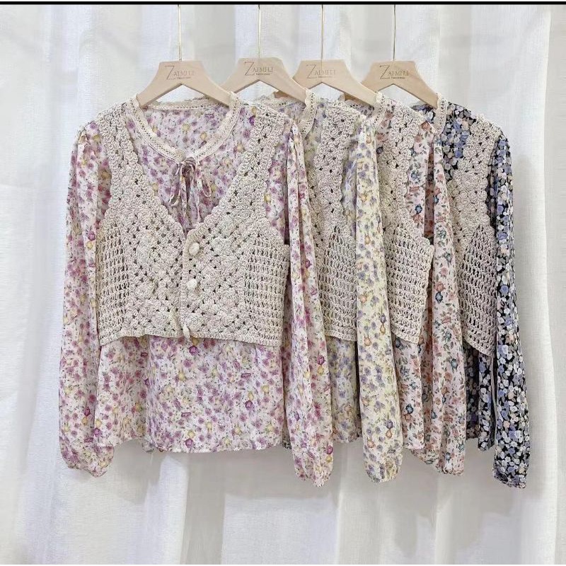 TOP FLOWER WINNIE VINTAGE KOREAN VEST