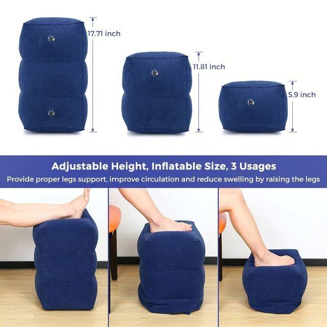 ULTIMA Flight Buddy inflateable foot rest Blue (sudah dapat pompa)