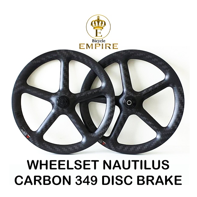 Wheelset Sepeda Lipat 16 349 Nautilus 5 Spoke Palang Lima Carbon Disc Brake 16+ 16 Plus Bicycle Empi