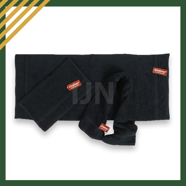 ❤ IJN ❤ Chalmer Handuk Salon Hitam Black Tebal 35x80 Handuk Salon Lusinan Handuk Salon Murah - IJN PLAZA