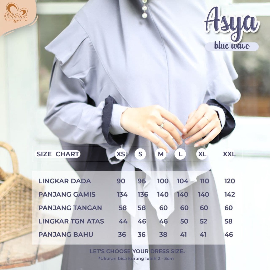 Salvina Hijab Gamis Asya Quality Premium Syari'i Dress - One Set Khimar