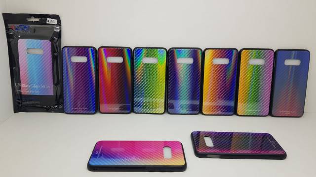 Glass Case Samsung S10E 5.8 inchi UME PATTERN Samsung S10e Bumper Rainbow Glass Samsung G970