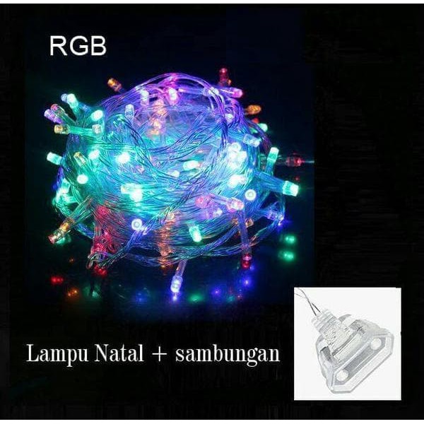 Lampu Hias Natal Tumblr 100 LED 10 Meter Rainbow Warna Warni Agustusan