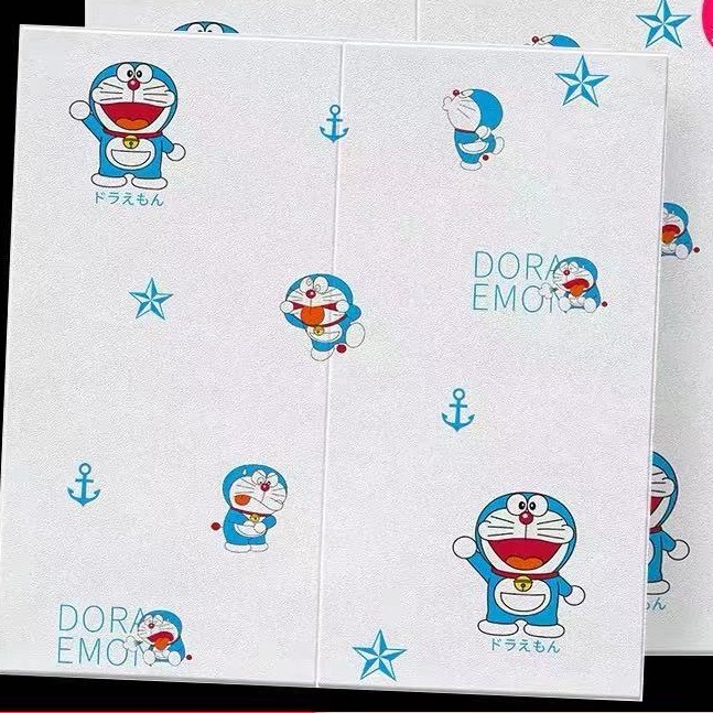 Wallpaper 3D Brickfoam Karakter / Doraemon / Hellokity / Bervariasi / Ukuran 70x70cm