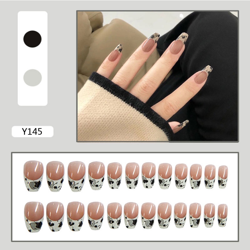 24 buah/DIY kuku palsu/lucu fashion kuku palsu/Perancis nail art kuku palsu/selesai stiker kuku/stiker kuku     Fake nails nail stickers