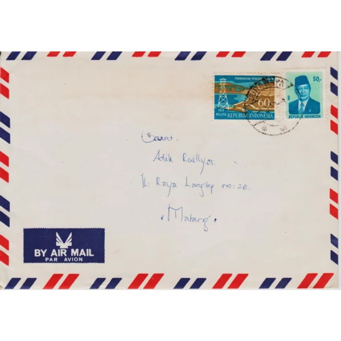 

Perangko Filateli A3-40 Indonesia Cover From Surabaya To Malang