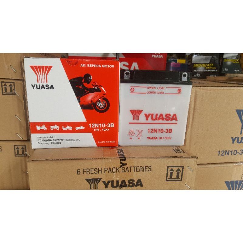 AKI BASAH MOTOR VIAR/VESPA EXCEL YUASA 12N10-3B
