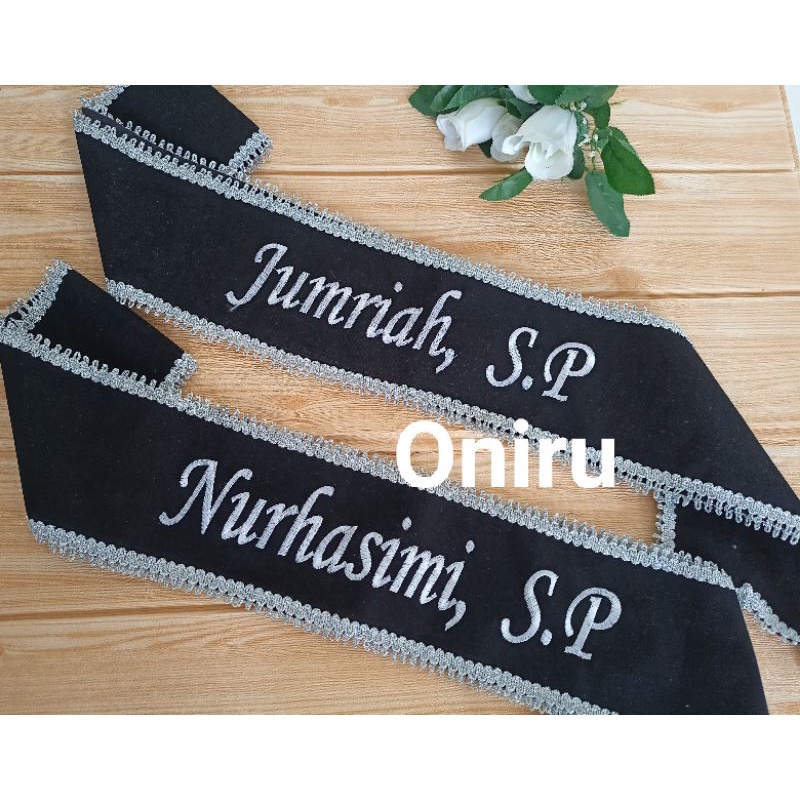 Selempang bludru selendang wisuda selempang wisuda murah, selempang wisuda bordir komputer
