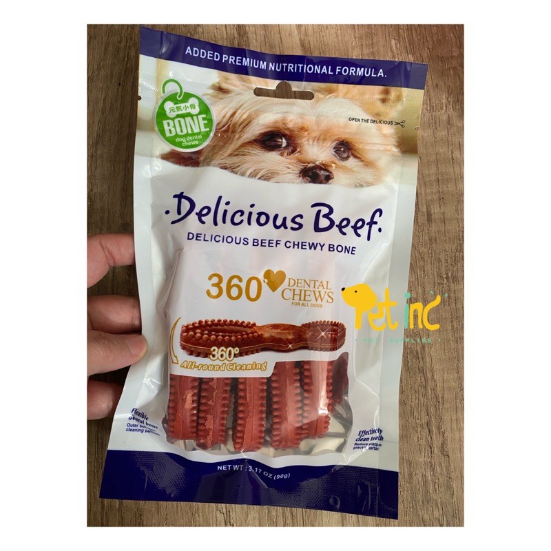 Delicious beef 360 chewy bone