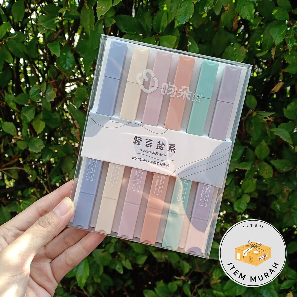 

Highlighter Box Pastel Dua Model Ujung 1 Set Isi 6 pcs Textlighter Spidol Penanda Bacaan Stabilo