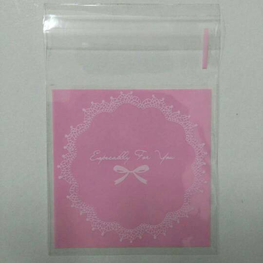 

Unik Fancy Plastic "Especially For You" Bow Round Lace Pink + Seal Diskon