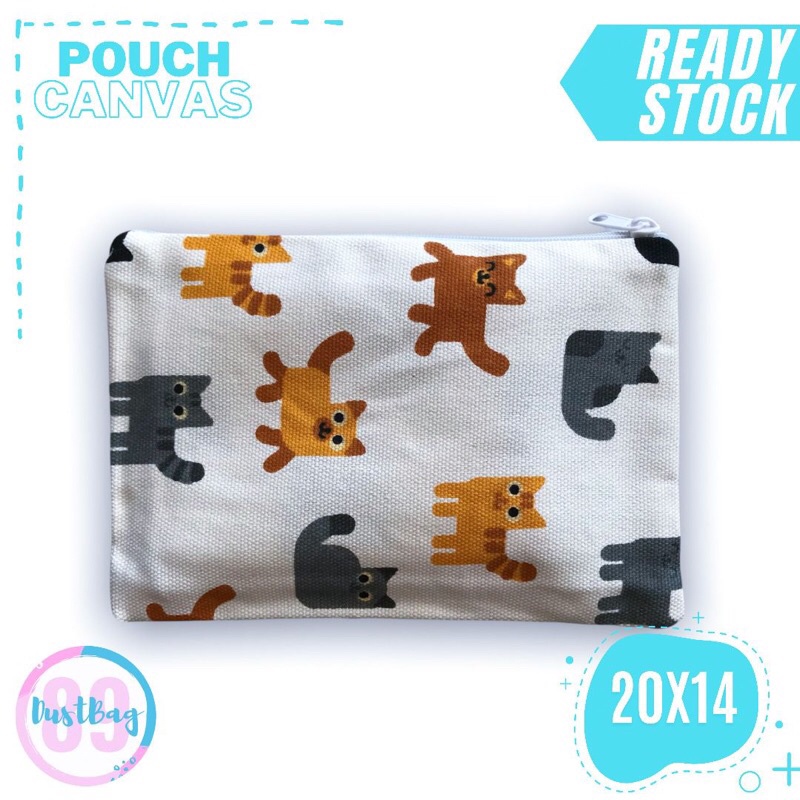 Dustbag89 | SOUVENIR DOMPET KANVAS MOTIF KUCING | DK 20.14