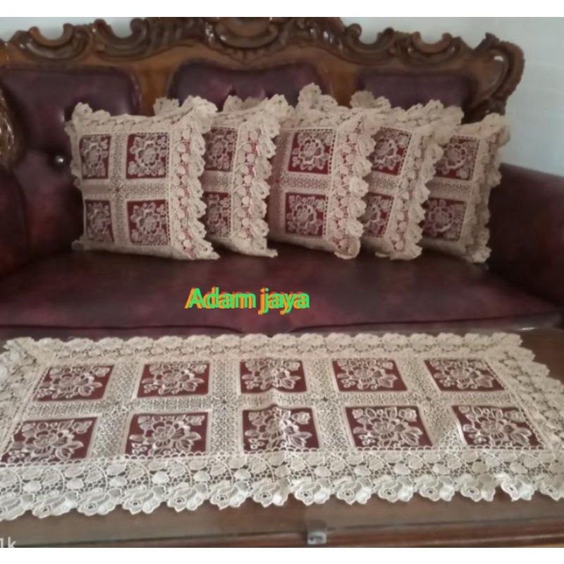 SARUNG BANTAL SOFA KURSI SET BORDIR RENDA IMPORT PREMIUM