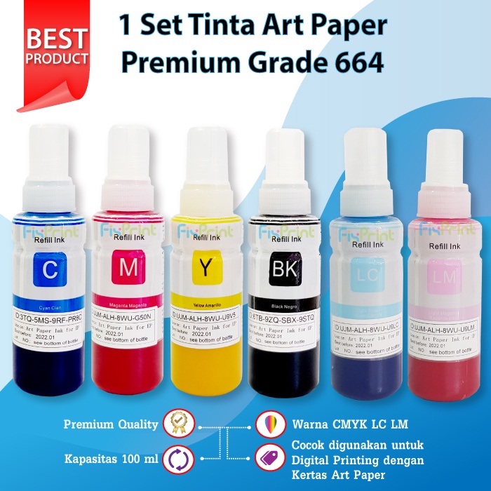 Tinta Art Paper Epsn Ink Grade A Korea L1110 L1210 L1250 L1256 L3100 L3101 L3110 L3210 L3116 L3150 L3156 L3250 L3256 L5190 L5290 L5296 L6160 L6260 L6270 L6290 L6460 L6490 L6550 L6580 L6170 L6190 L14150 L15150 L15160 L15180 L4150 L4160 L4260 L4266