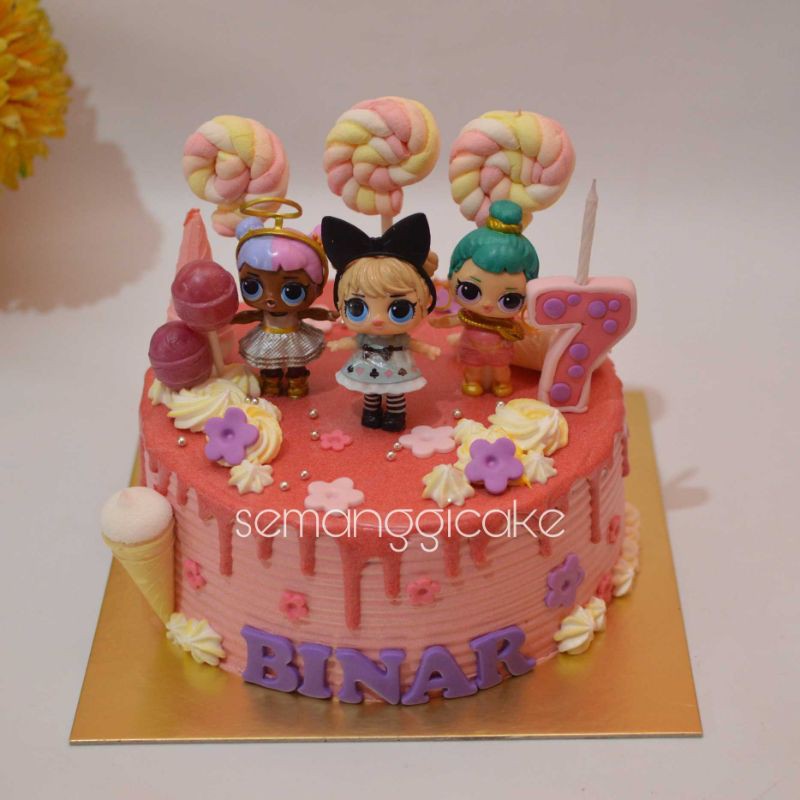 

cake ulang tahun anak perempuan semarang tema LOL