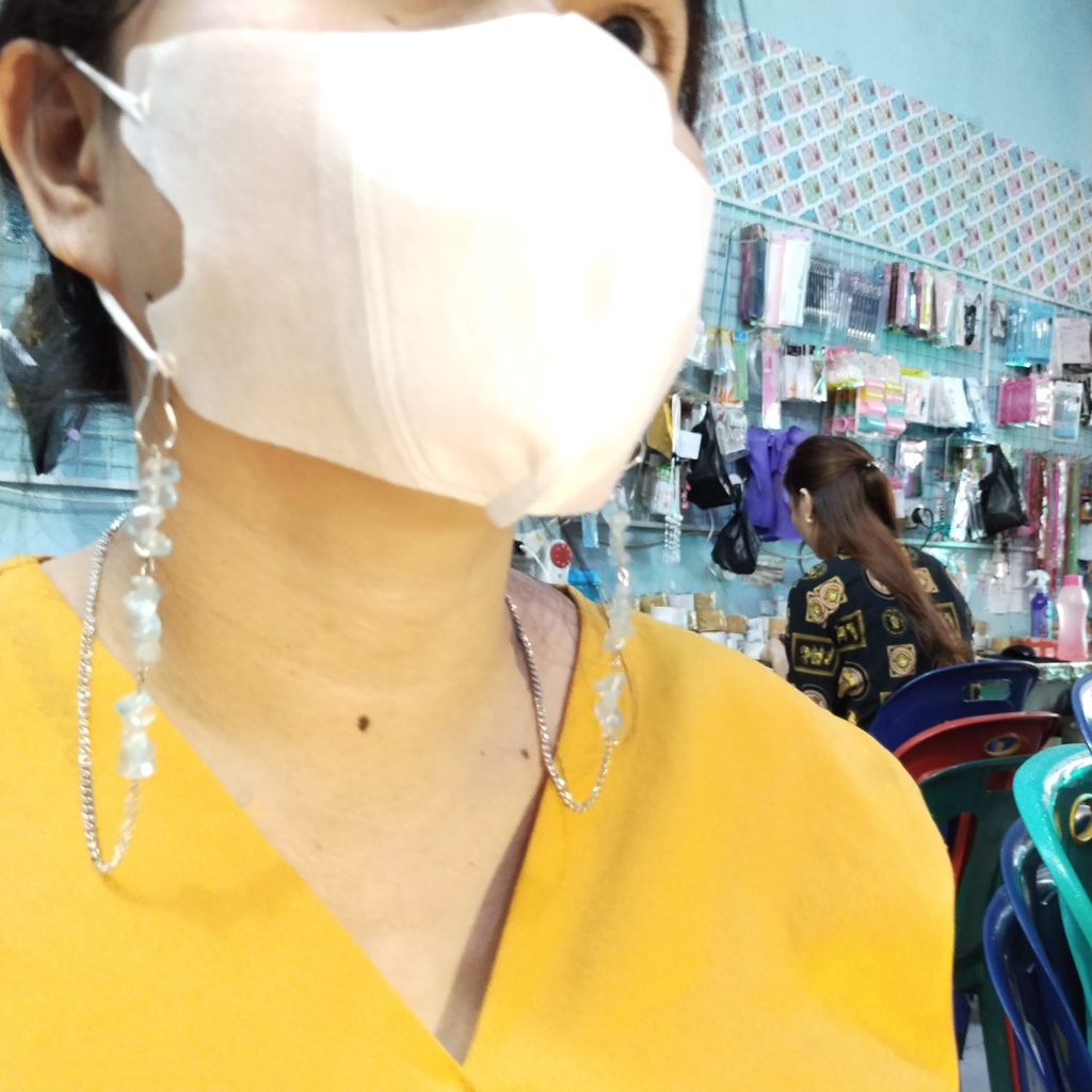 Strap Masker Batu Alam Kalung Masker Hijab Pengait Masker Gaya Korea