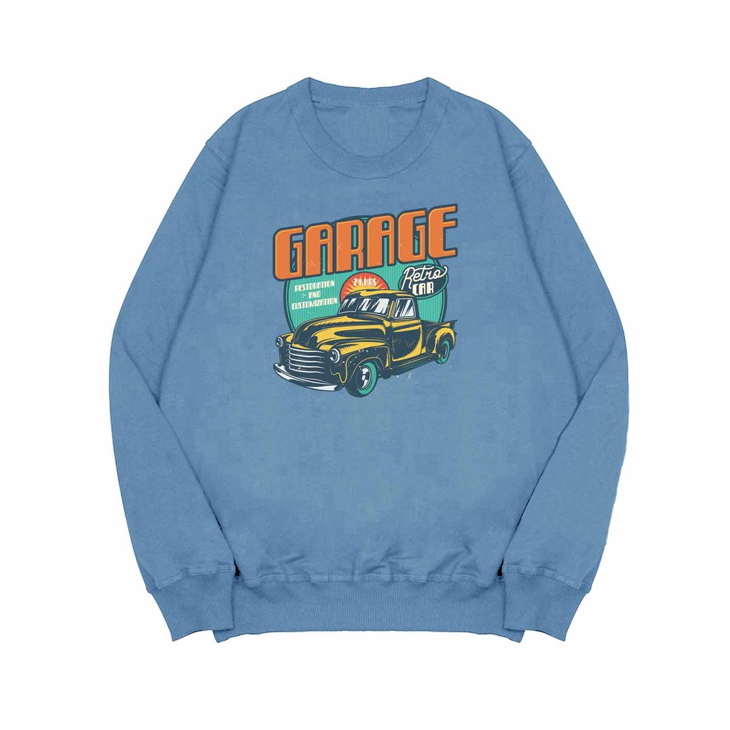 Sweater Crewneck Garage Pria Fleece M - XXL