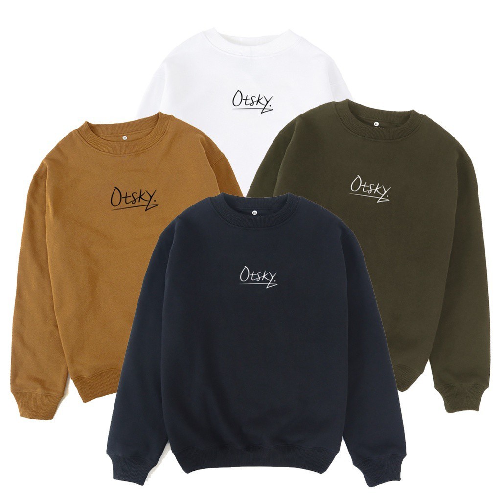 Sweater Crewneck Otsky Otsky Crewneck Underline Premium Sweater Pria Dan Wanita Terbaru